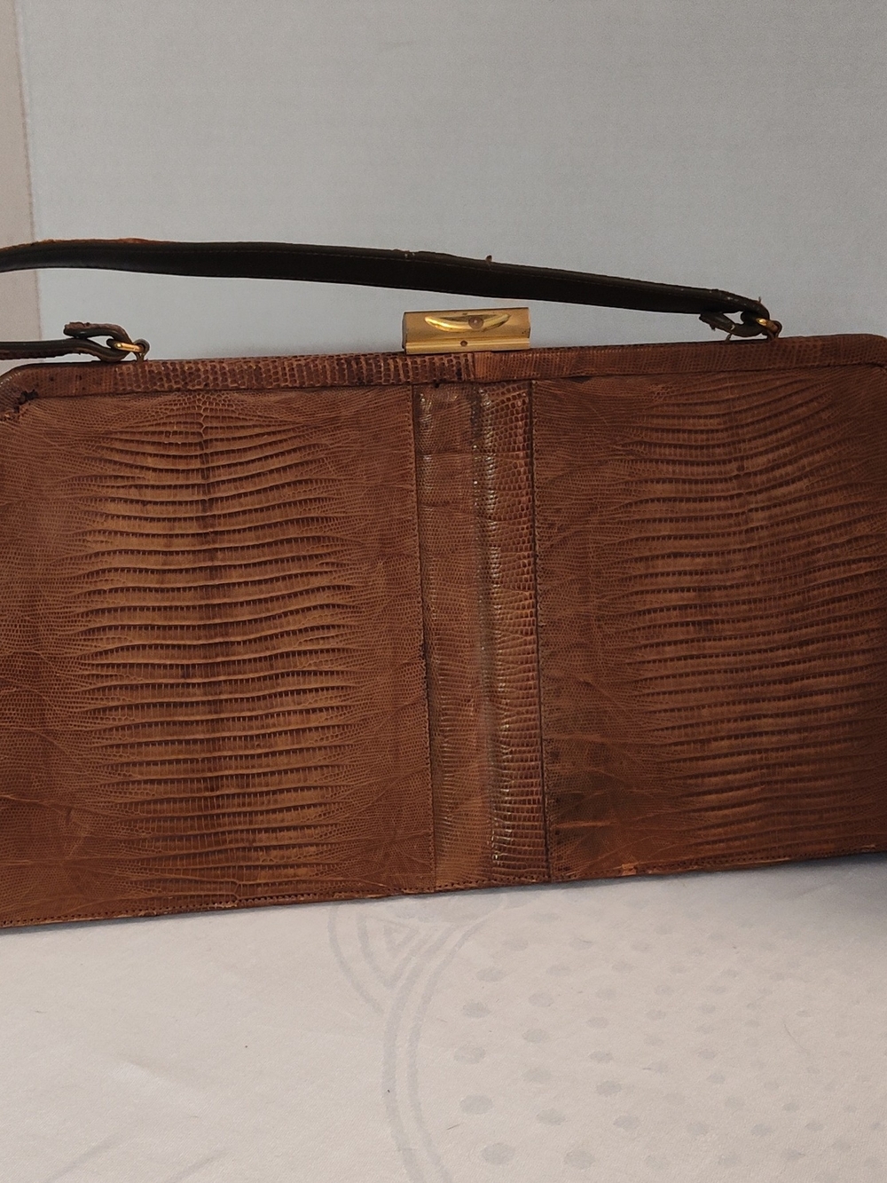 Vintage 1960s Reptile Skin Large Rectangular Purse By I. Miller - WOW!